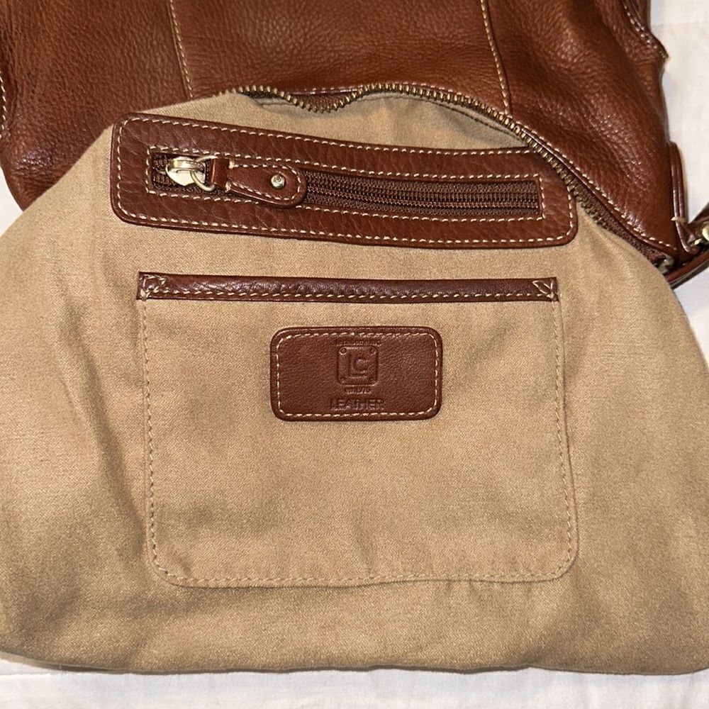 Liz Claiborne Vintage Chestnut Brown Genuine Leather Mini Hobo Bag - Picture 10 of 14